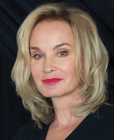 Jessica Lange headshot wearing a black top for AHS: 13