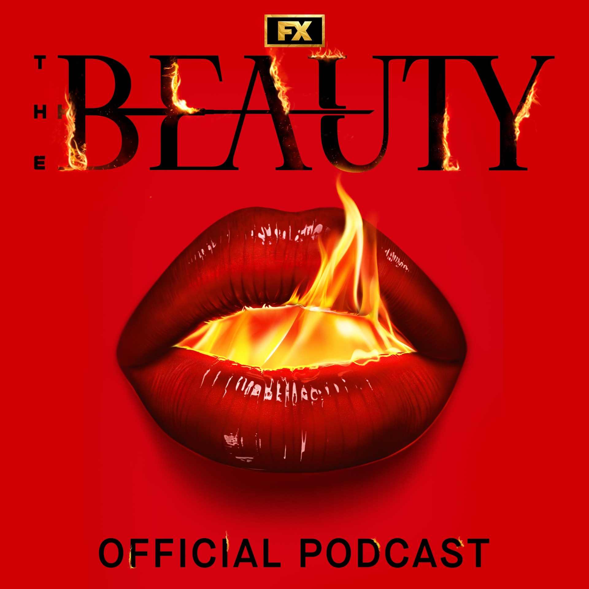 Red Lips with fire coming from within for The Beauty
