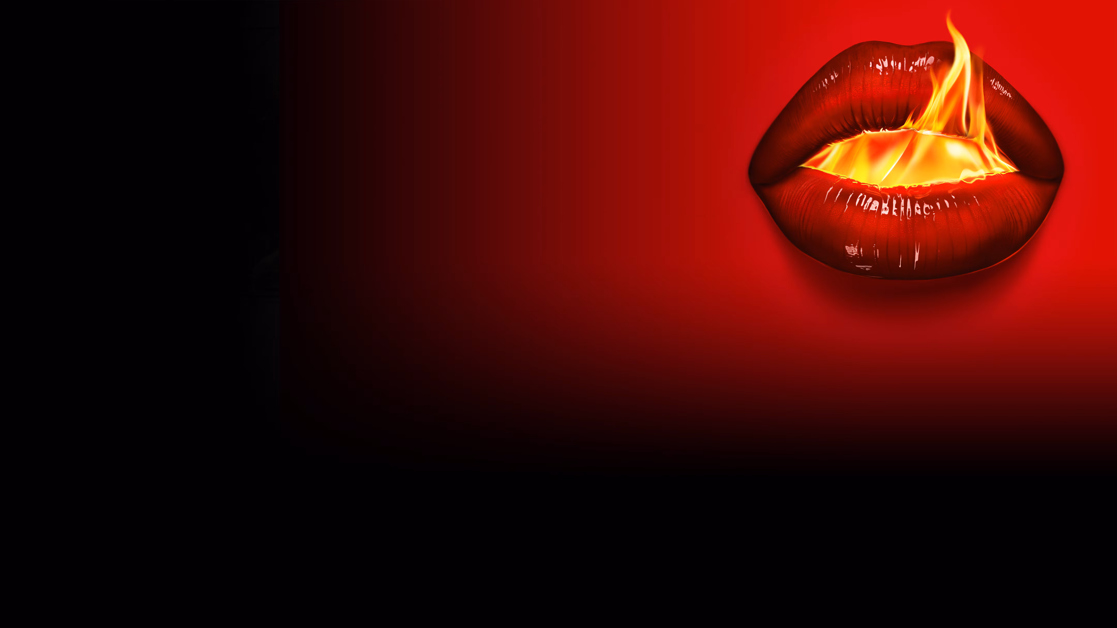 Red Lips with fire coming from within for The Beauty