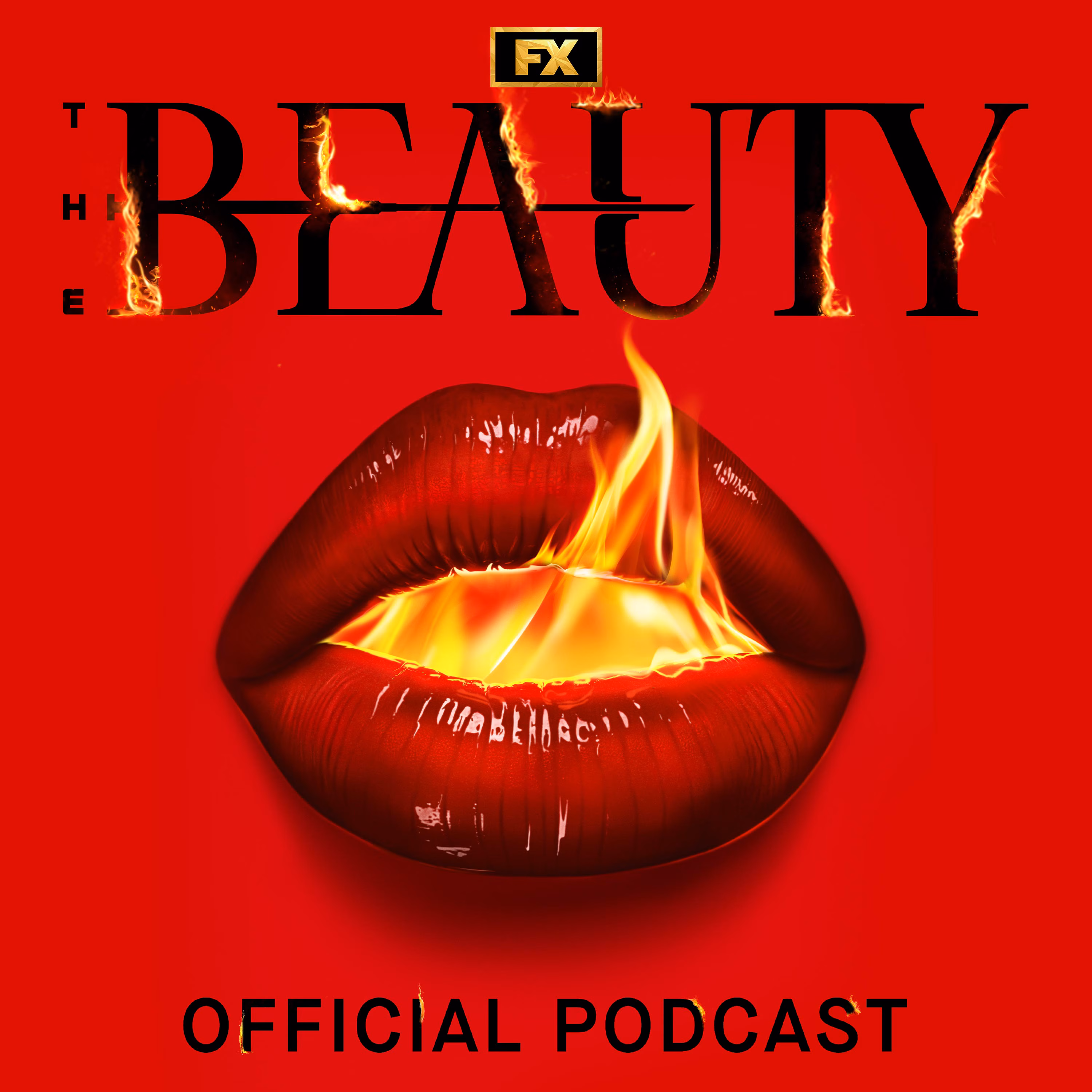 Red Lips with fire coming from within for The Beauty