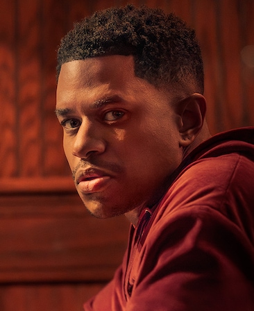Close up of Jeremy Pope as Jeremy
