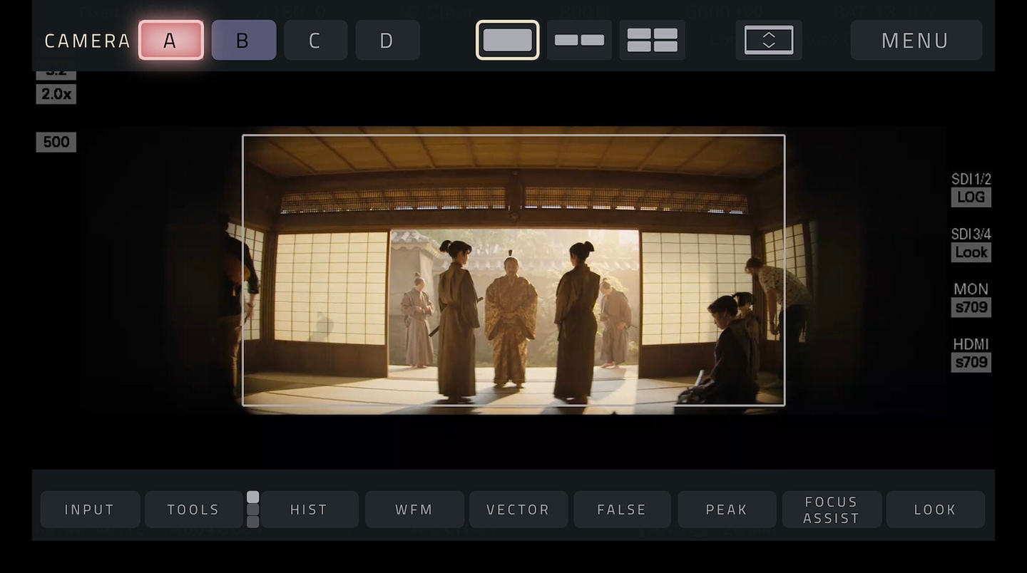 Camera view of Toranaga standing in the West Palace of FX's Shogun