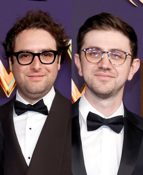 Headshots of both executive producers Jake Bender and Zach Dunn, wearing suit and bowties. 