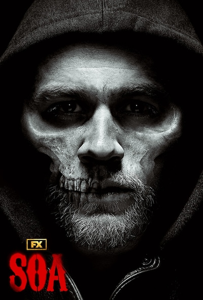 Jax Teller in black hoodie with skeleton face in sons of anarchy